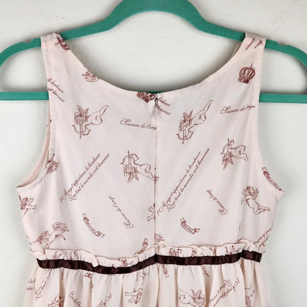 Ank Rouge Pink Cupid French Mini Dress sz M - Picture 4 of 10